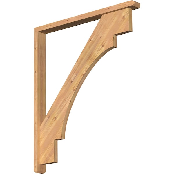 Ekena Millwork Merced Craftsman Smooth Bracket w/ Offset Brace, Western Red Cedar, 3 1/2"W x 38"D x 44"H BKT0402X38X44MRC04SWR - main
